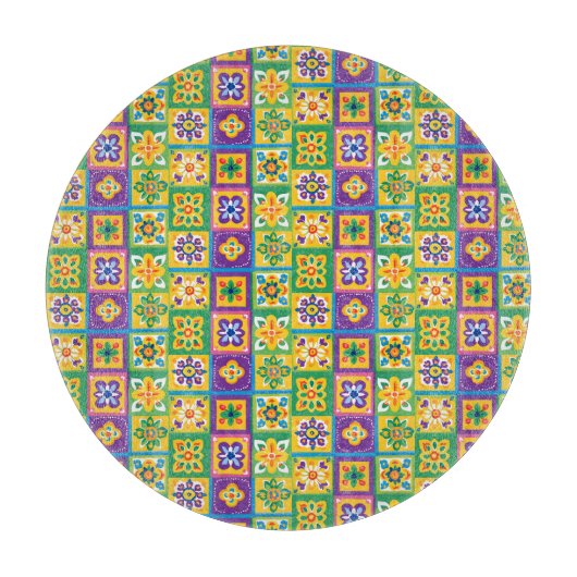 タイルカラフル カッティングボード (正面)