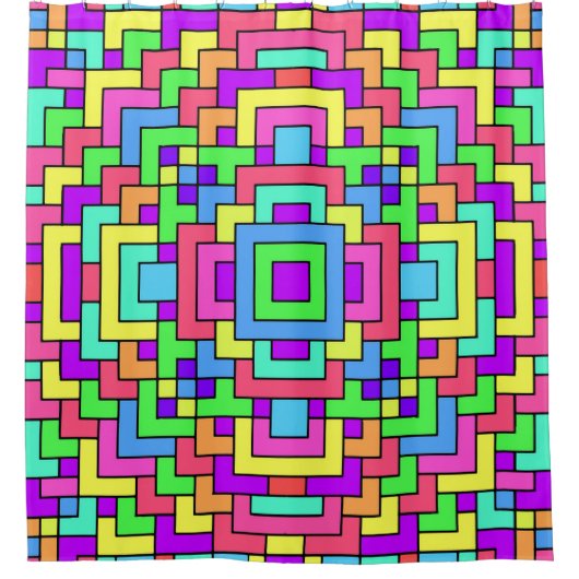 タイルカラフル シャワーカーテン (正面)