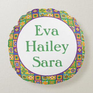 タイルカラフル ラウンドクッション