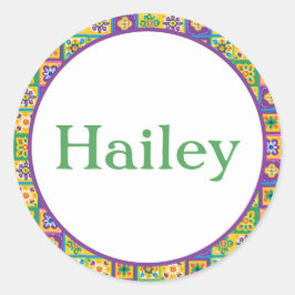 タイルカラフル ラウンドシール