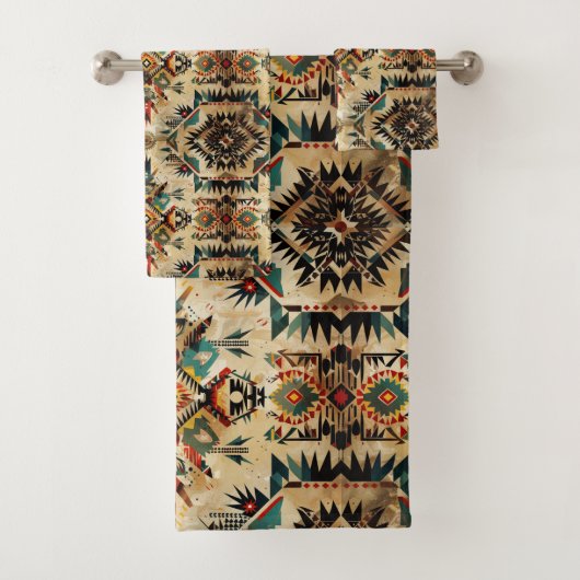 タイルクールの西欧模様 バスタオルセット (インサイチュ)