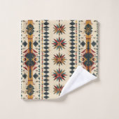 タイルクールの西欧模様 バスタオルセット (ウォッシュタオル)