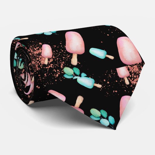 タイルクールアイスクリームパターン ネクタイ (ロール)