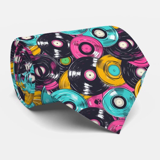 タイルクールタイルのレトロ落書きパターン ネクタイ (ロール)