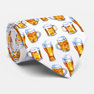 タイルクールビールパターン ネクタイ