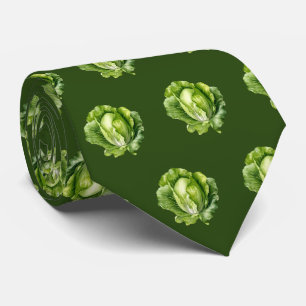 タイルクール張りのレタス野菜パターン ネクタイ