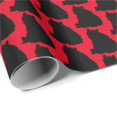 タイルクール張りの国の黒クマのパターンパーティー ラッピングペーパー (ロールコーナー)