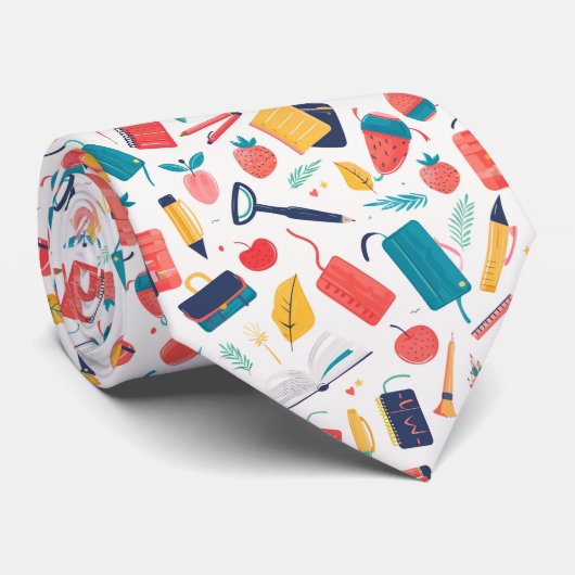 タイルクール張りスクールパターン先生 ネクタイ (ロール)