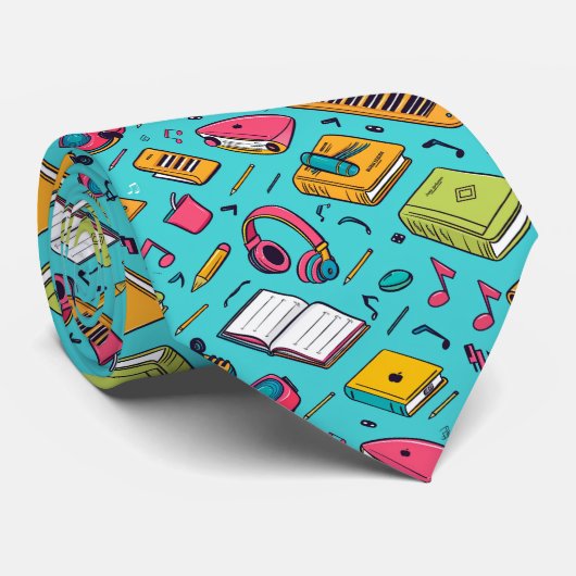 タイルクール張りスクールパターン先生 ネクタイ (ロール)