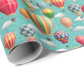 タイルクール張り熱気球パーティー ラッピングペーパー (ロールコーナー)