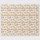 タイルクール状ビールパーティーパターン ラッピングペーパー (フラット)