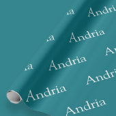 タイルシンプルモノグラム |編集可能な青（緑） ラッピングペーパー