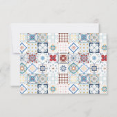 タイルスペインのウェディングRSVPカード 出欠カード (裏面)