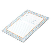 タイルスペインのブルーとオレンジの地中海のレシピ ノートパッド (アングル)