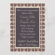 タイルスペインの婚約パーティ招待状