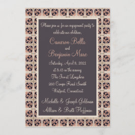 タイルスペインの婚約パーティ招待状 招待状