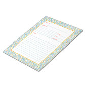 タイルスペインの青と黄色の地中海のレシピ ノートパッド (アングル)