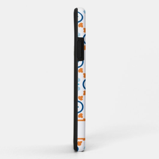 タイルスペインの青オレンジと白パーソナライズされた Case-Mate iPhoneケース (裏面/右)