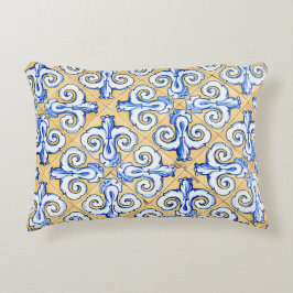 タイルスペインの – アズレジョ青、黄、白 アクセントクッション