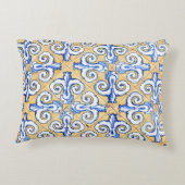 タイルスペインの – アズレジョ青、黄、白 アクセントクッション (裏面)