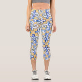 タイルスペインの – アズレジョ青、黄、白 カプリレギンス (正面)