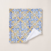 タイルスペインの – アズレジョ青、黄、白 バスタオルセット (ウォッシュタオル)