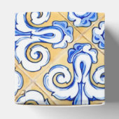 タイルスペインの – アズレジョ青、黄、白 フェイバーボックス (上部)