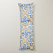 タイルスペインの – アズレジョ青、黄、白 ボディピロー (裏面 (縦))