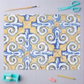 タイルスペインの – アズレジョ青、黄、白 薄葉紙 (クラフト)