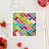 タイルパターンカラフルモザイク スタンダードカクテルナプキン (インサイチュ)