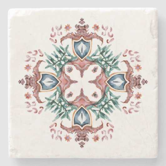 タイルパターンデザイン ストーンコースター (正面)