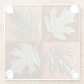 タイルパターン4カエデ離れルコースター ガラスコースター (裏面)