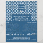 タイルパターン（の模様が）ある、フローラー、タイルインストーラーの広告 チラシ (正面)