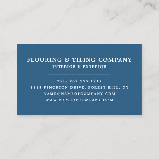 タイルパターン(の模様が)ある、床材、タイルのインストーラー 名刺 (裏面)