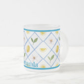 タイルパーソナライズされたイタリアンシトラスレモンマグ フロストグラスマグカップ (正面右)