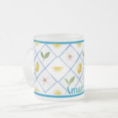 タイルパーソナライズされたイタリアンシトラスレモンマグ フロストグラスマグカップ (正面左)