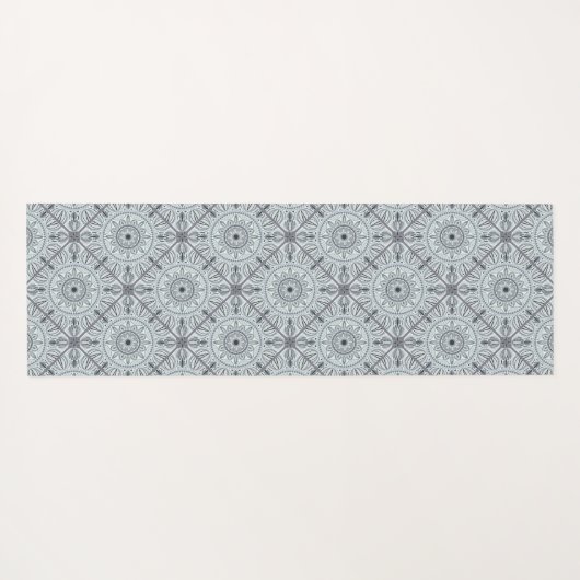 タイルパーソナライズされたフローラ調和グレーマンダラ ヨガマット (裏面(横))