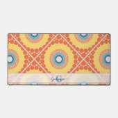 タイルパーソナライズされた張りエーゲの夏の放射曼荼羅 デスクマット (正面)