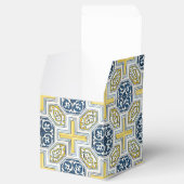 タイルフェイクパターン黄色と青のパーティーの好意ボックス フェイバーボックス (オープン)