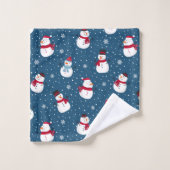 タイルフェスティバルクリスマス雪だるまホリデイ バスタオルセット (ウォッシュタオル)