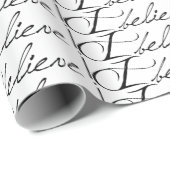 タイルブラック文字Iラッ信じプ紙 ラッピングペーパー (ロールコーナー)