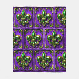 タイルマルディグラス（紋章の）フラ・ダ・リフリースブランケット フリースブランケット