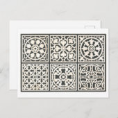 タイルモザイク葉書ヴィンテージデザイン ポストカード (正面/裏面)