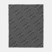 タイルモダンの濃いグモノグラムのレイ名/その他の文字 フリースブランケット (正面)