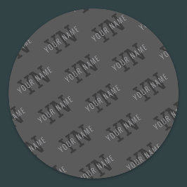 タイルモダンの濃いグモノグラムのレイ名/その他の文字 ラウンドシール