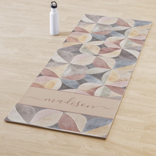 タイルモダンニュートラル抽象芸術モノグラム ヨガマット (インサイチュ)