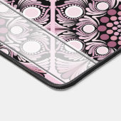 タイルモノグラムのダスキーバラさくらんぼブロッサムマンダラ デスクマット (コーナー)