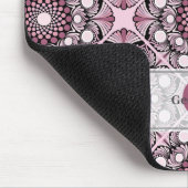 タイルモノグラムのダスキーバラさくらんぼブロッサムマンダラ マウスパッド (コーナー)