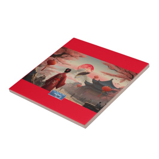 タイルレッド（フィッシュムーン） RFPMDesigns ©️ 2024 タイル (側面)