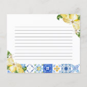 タイルレモンデイトナイトアイディアブライダルシャワーカード (裏面)